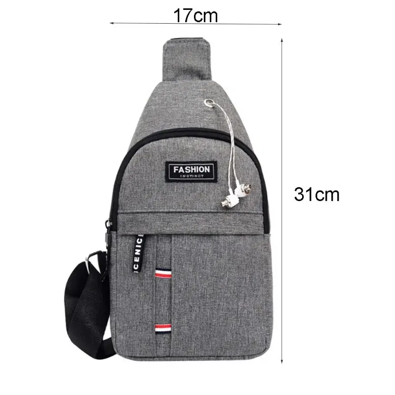 Mens Chest Bag New Fashion Style Casual Sports Shoulder Crossbody Bag Cross Body Chest Bag for Men