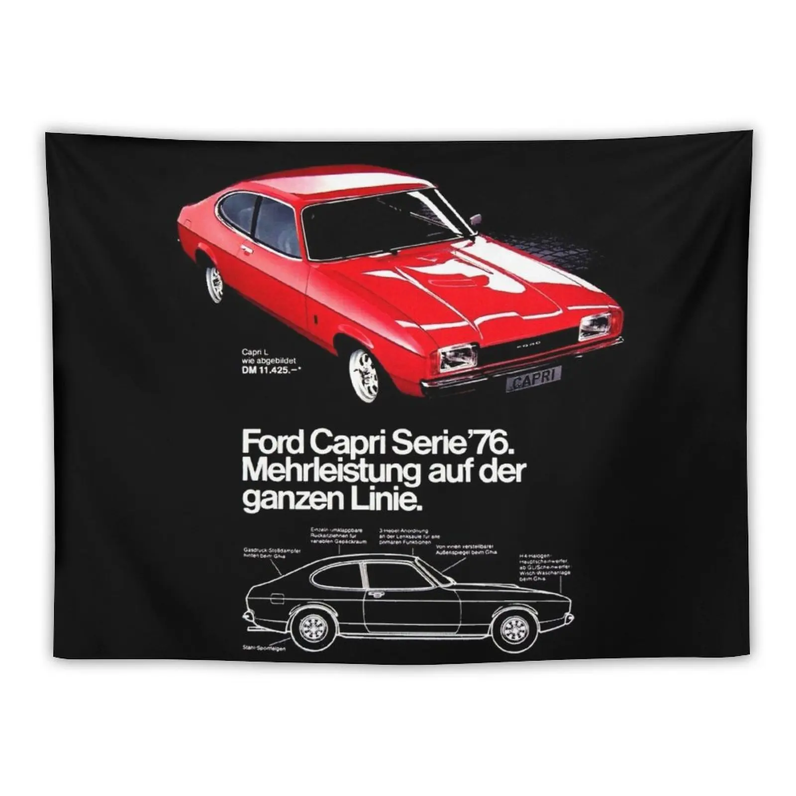 New FORD CAPRI MK 2 Tapestry Decorative Wall Tapestry Tapestries