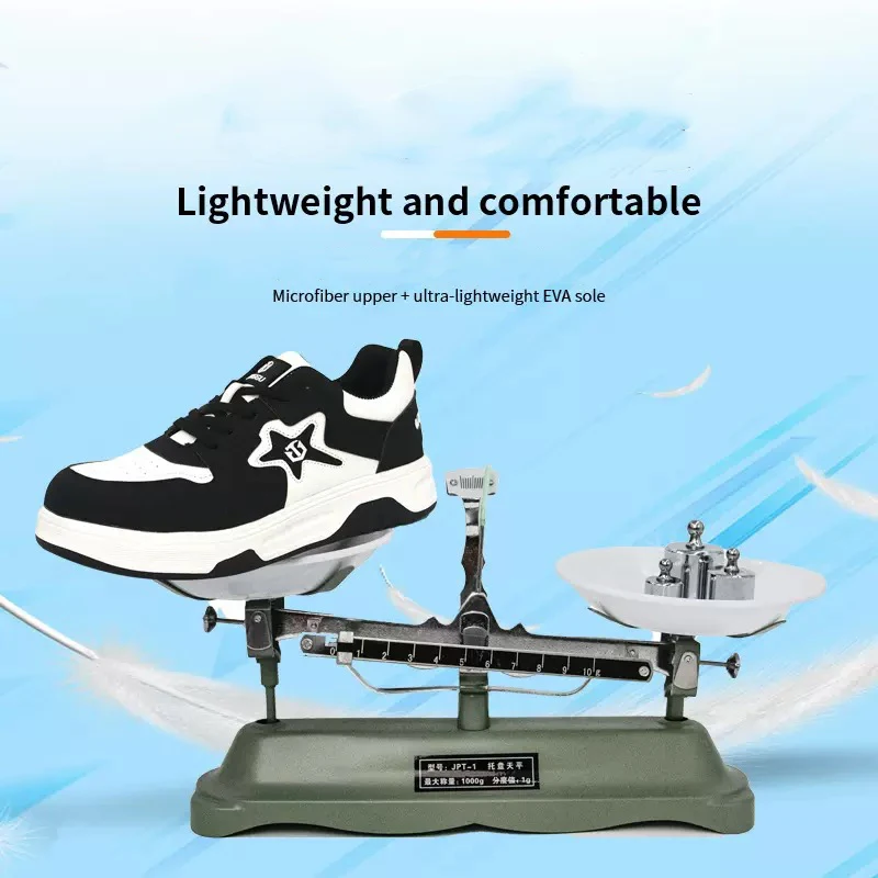 New Men's Ultra-Lightweight EVA-Sole Comfortable Steel-Toe Fashionable Safety Shoes with Impact and Puncture Resistance