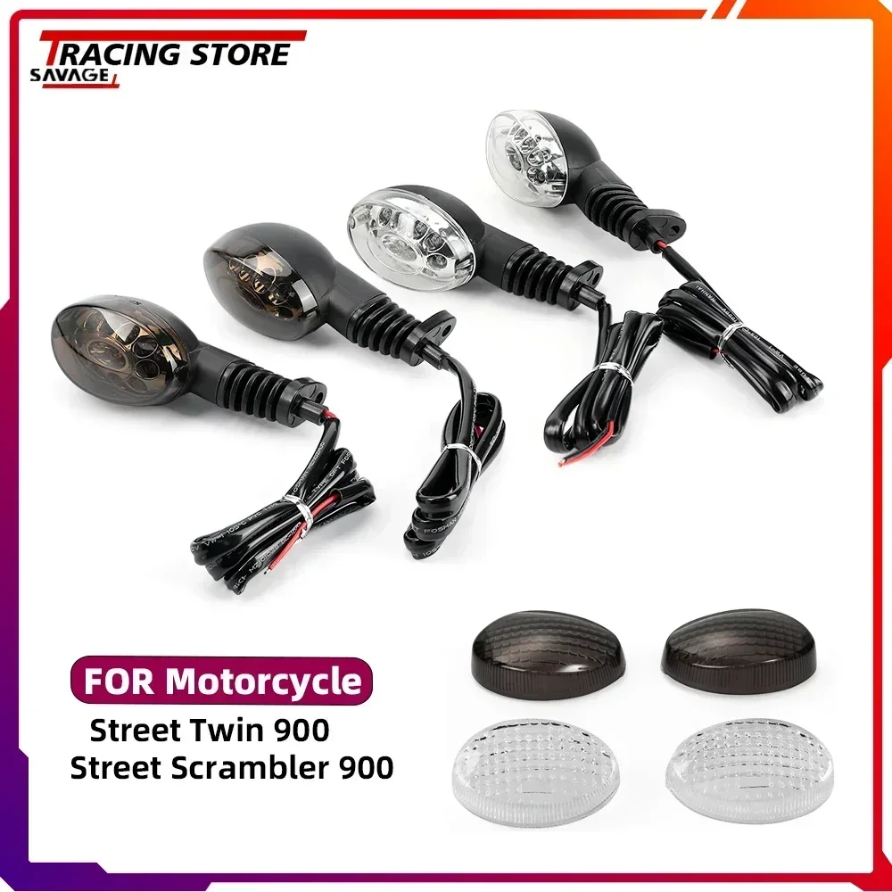 New For Street Scrambler 900 Street Twin 900 Motorcycle Turn Signals Light Lens Flashers Blinker Lamp Cover Front Rear LED Light