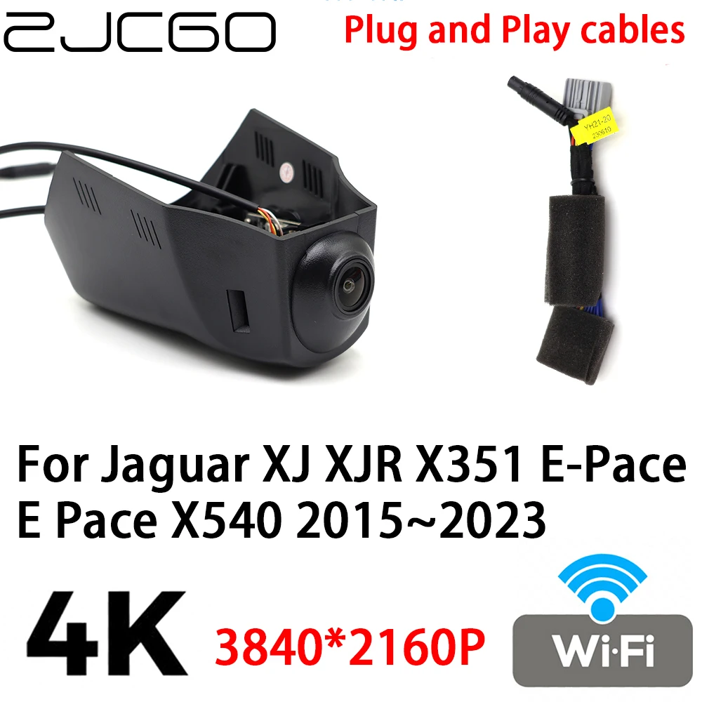 ZJCGO 4K 2160P Car DVR Dash Cam Camera Video Recorder Plug and Play for Jaguar XJ XJR X351 E-Pace E Pace X540 2015~2023