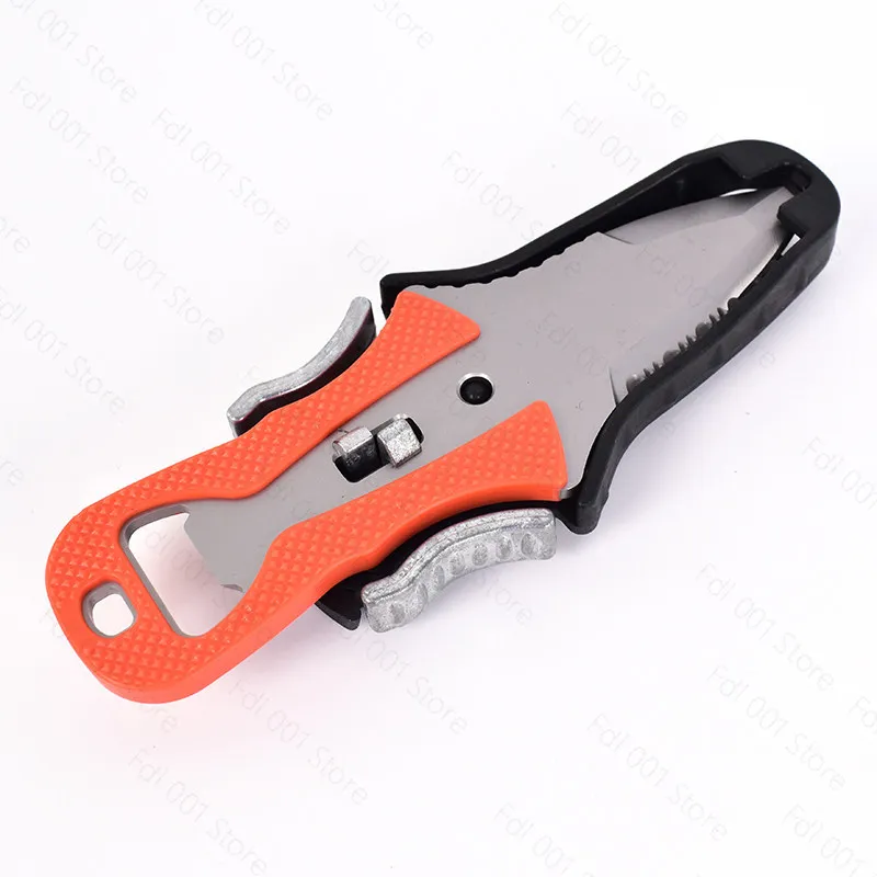 Outdoor Rope Cutter Titanium Plated Diving Multifunctional Vehicle Portable Knife Equipment