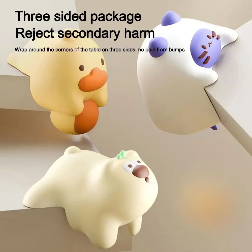 

4Pcs Cartoon Baby Safety Table Corner Protector Soft Self-Adhesive Table Desk Corner Guard Anti-Collision Angle Protection Cover
