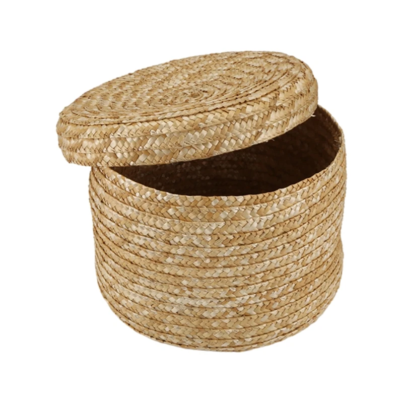 

A63K-плетеная корзина для хранения из пшеничной соломы, корзина для хранения, инновационная корзина, деревенская декоративная корзина для хранения с натуральной коричневой отделкой