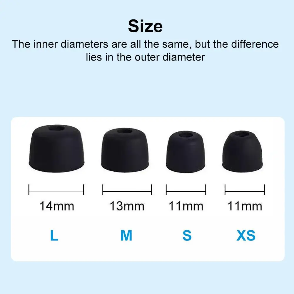 For Sony WF-1000XM6 / M5 / M4 / M3 XDcase 4 Pairs Replacement Silicone Ear Tips Kit, XS/S/M/L Size, Cleaning Brush Color Random