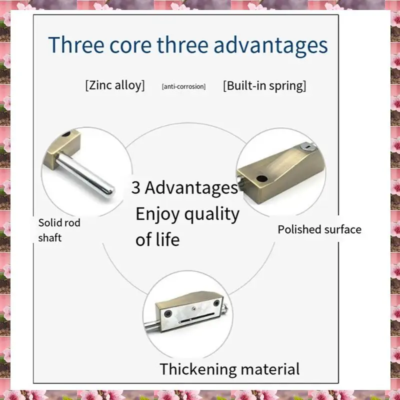 

2025 Revolving Door Latch Door Frame Door Lock Double Door Spring Latch Anti-Theft Interlocking Home Hardware Decoration,Revolvi