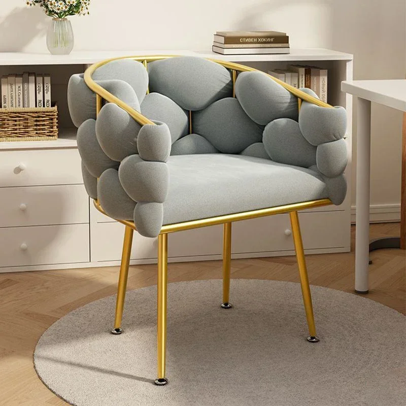 Modern Armchairs Living Room Office Chair Furniture Cafe Chair Nordic Luxury Style Suede Bubble Chair Single Sofa