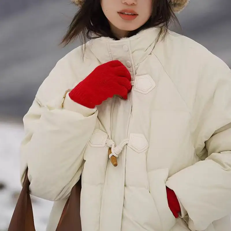 Veste courte en coton épais et ample pour femme, col montant, nouvelle collection hiver 2025