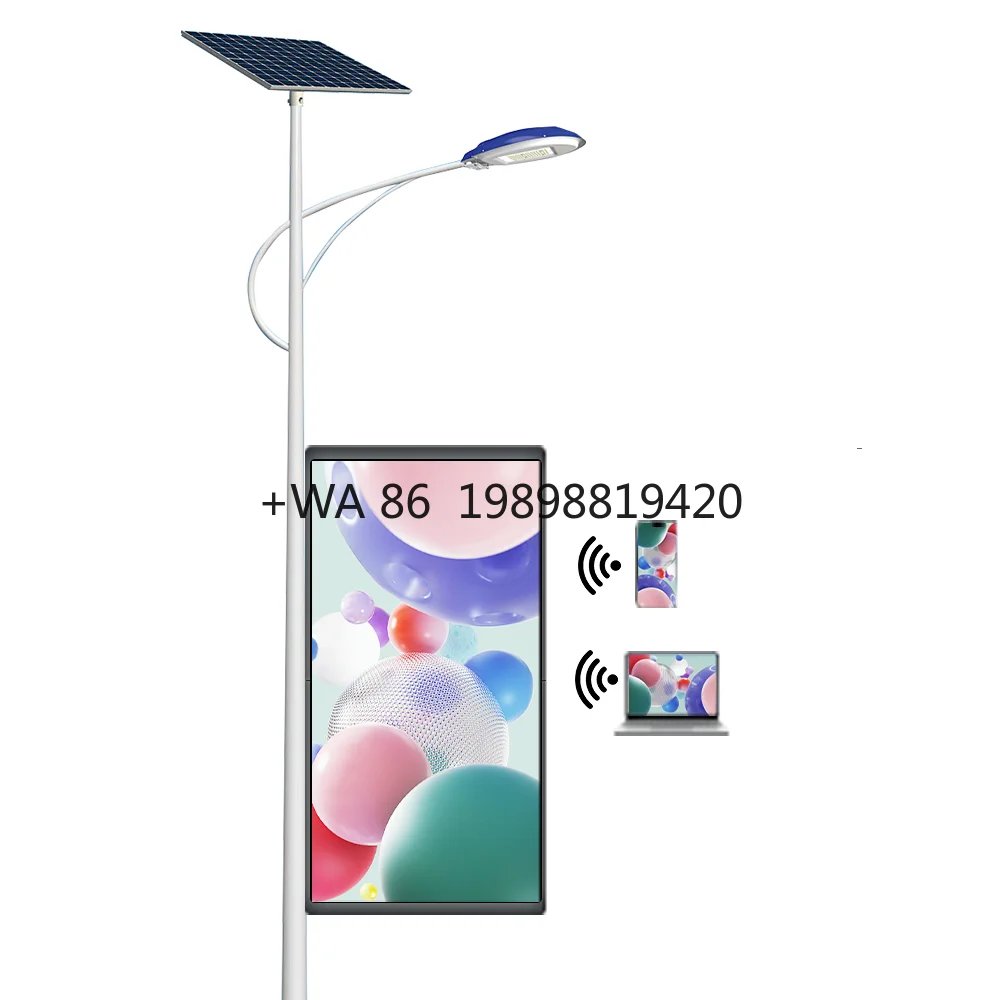 

Outdoor Led Lamppost Screen Display Digital Signage Sign Street Pole Advertising Road Light Lamp Pole Led Advertising Screen