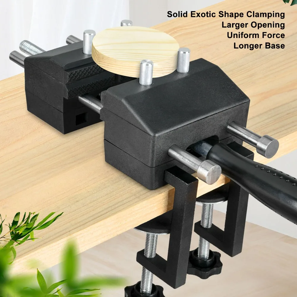 85mm Jaw Width Bench Vise Clamp Quick Release Mechanism Multi Angle Adjustment Woodworking Table Vise Flat Jaw Surface