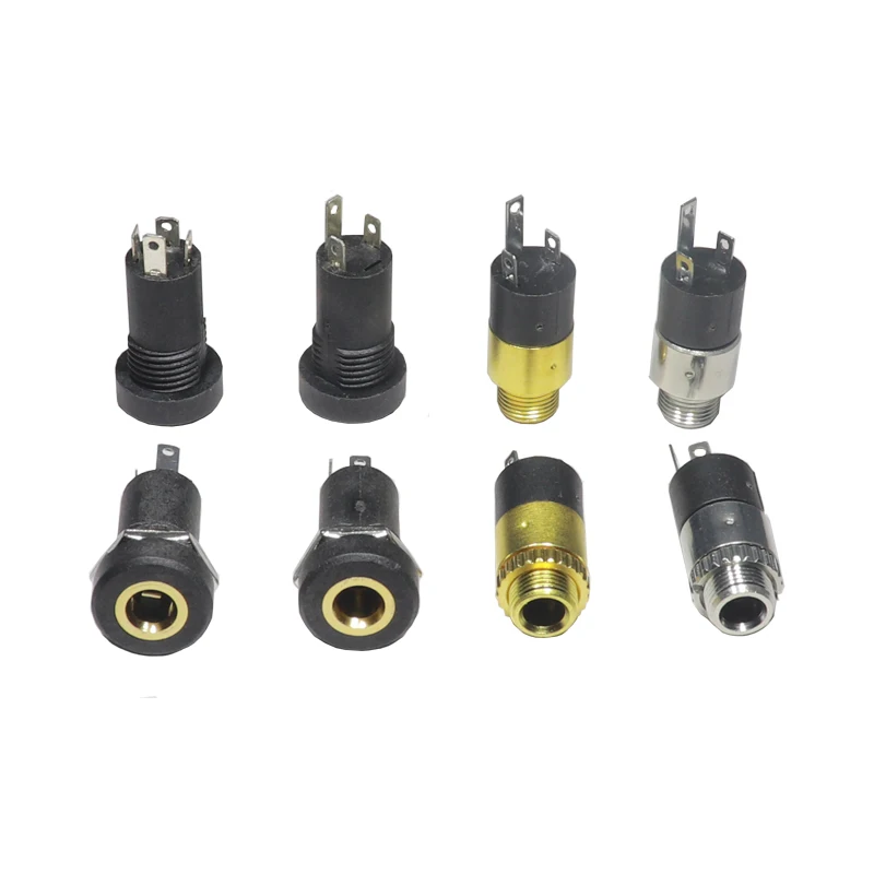 【5PCS】3.5MM Cylindrical Socket PJ-392 Stereo Female Jack With Screw 3.5 Audio Video Headphone Connector PJ392 GOLD PLATED