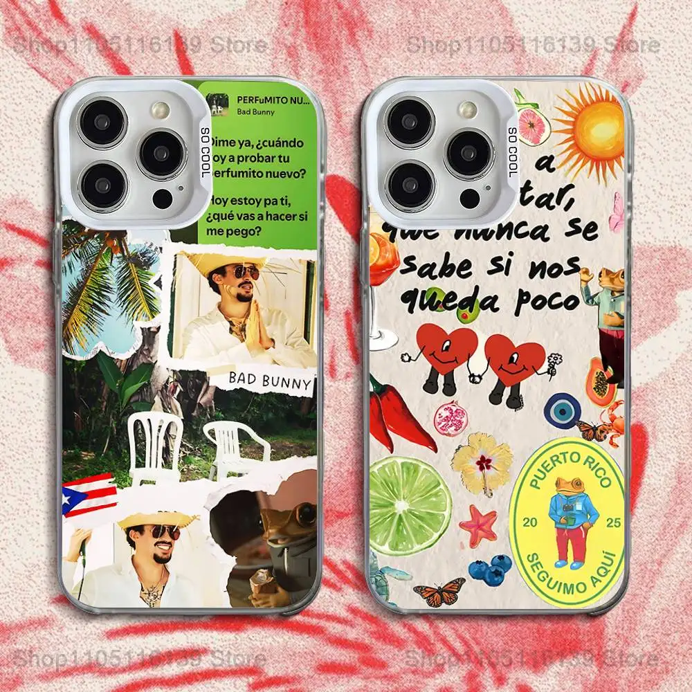 

D-DtMF B-Bad B-Bunny Phone Case For iPhone 16,15,14,13,12,11,Pro,XS,Max,Plus,Mini,SE White Candy Matte Shockproof Cover