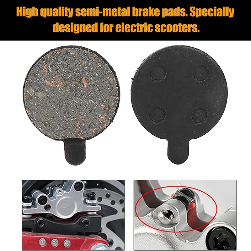 Brake Pads,4 Pairs Semi Metal Brake Disc Rotor Pad for 10Inch Electric Scooter