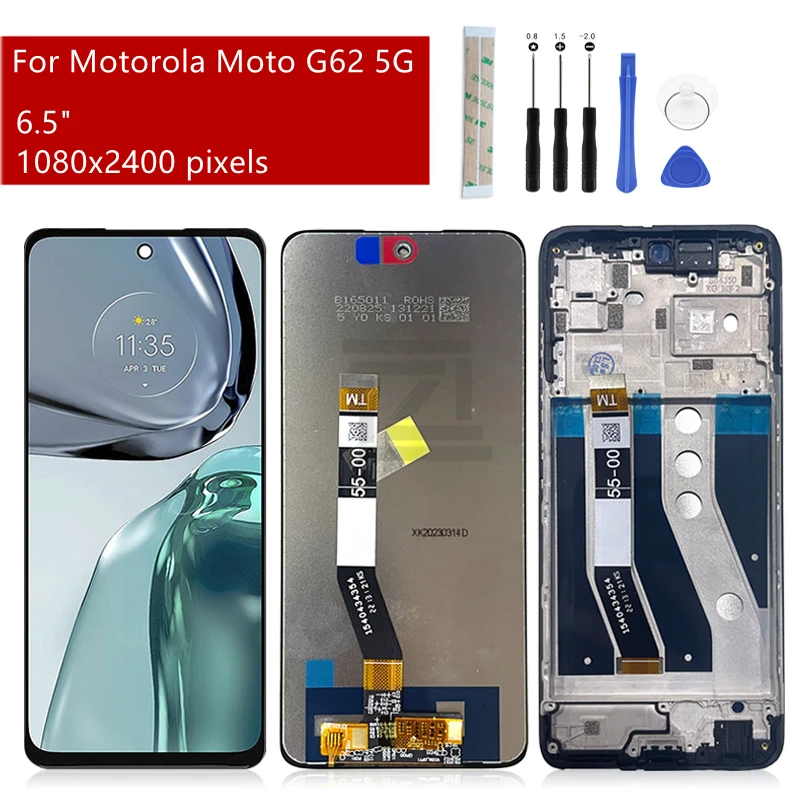 

For Motorola Moto G62 5g LCD Display Touch Screen Digitizer Assembly XT2223-1 Display With Frame Replacement Repair Parts