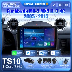 Car Radio For Mazda MX-5 MX5 III 3 NC 2005 - 2015 Stereo Multimedia Player Carplay Android Auto GPS Video Screen 5G Wifi No 2din