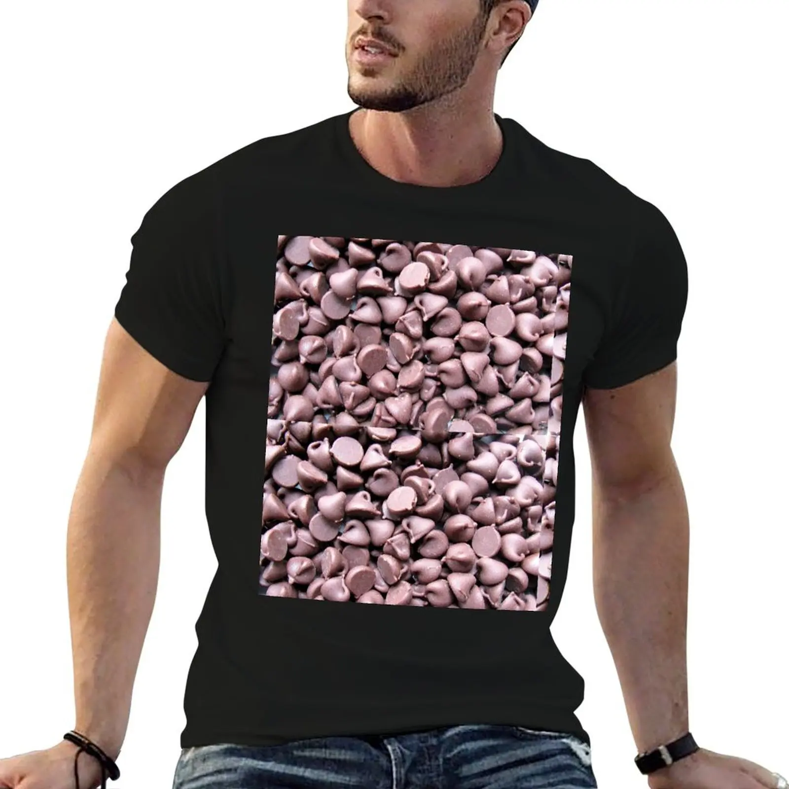 

Real Chocolate Chips T-Shirt t shirts for man pack white man t shirt cotton T-Shirt