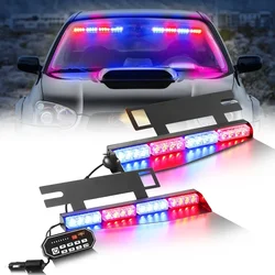 32LED Sun Visor Emergency Strobe Light Bar with Digital Display Controller Windshield Traffic Dash Mount Warning Flashing Lights
