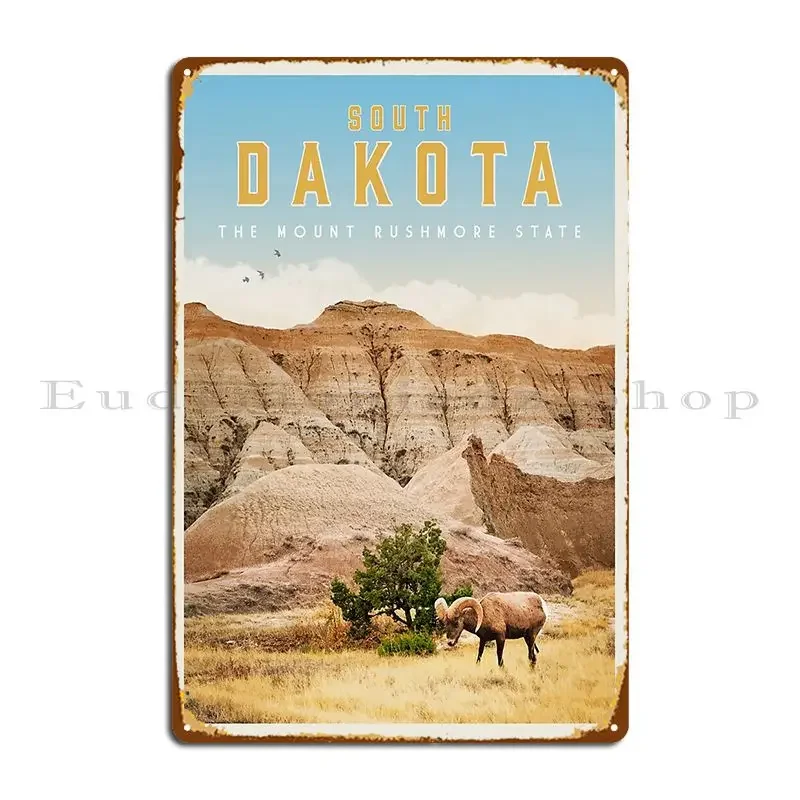 South Dakota Vintage Travel Poster Metal Plaque Designer Living Room Club Design Club Tin Sign Poster