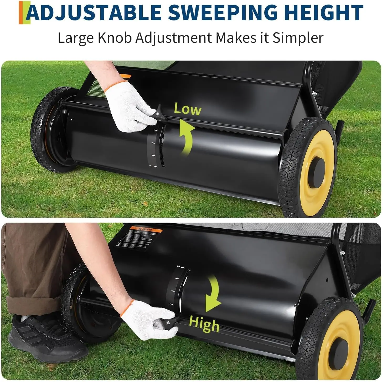 21-Inch Push Lawn Sweeper, 7 Cu. Ft. Collection Bag, 4 Spi Brushes