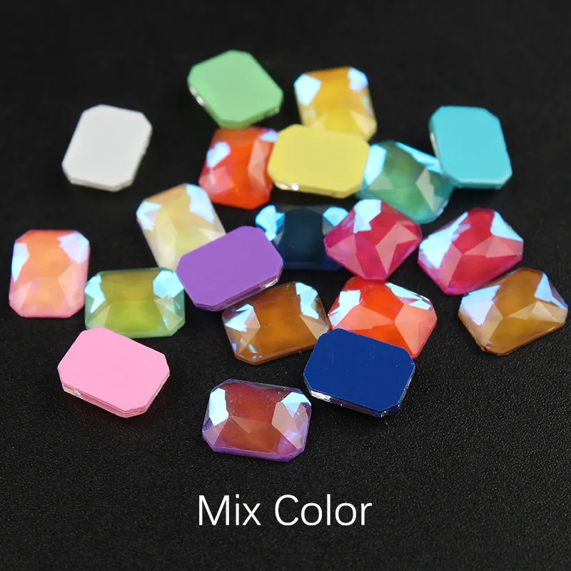 30Pcs/lot Rhombus 6x10mm Flatback Glass Non Hotfix 10 Mocha Colors Rhombus Flat Back Rhinestones 3D Gems for Nail art