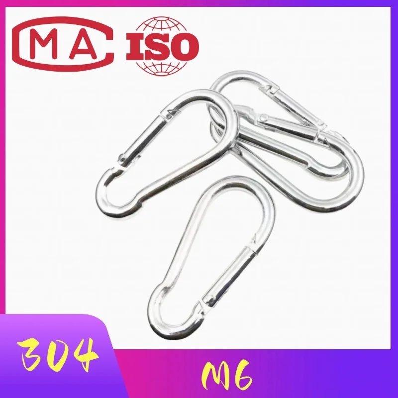 304 Stainless Steel Spring Snap Hook - Key Ring Buckle outdoor 300 Lbs Heavy Duty safety hook hoist buckle chain buckle pet rop