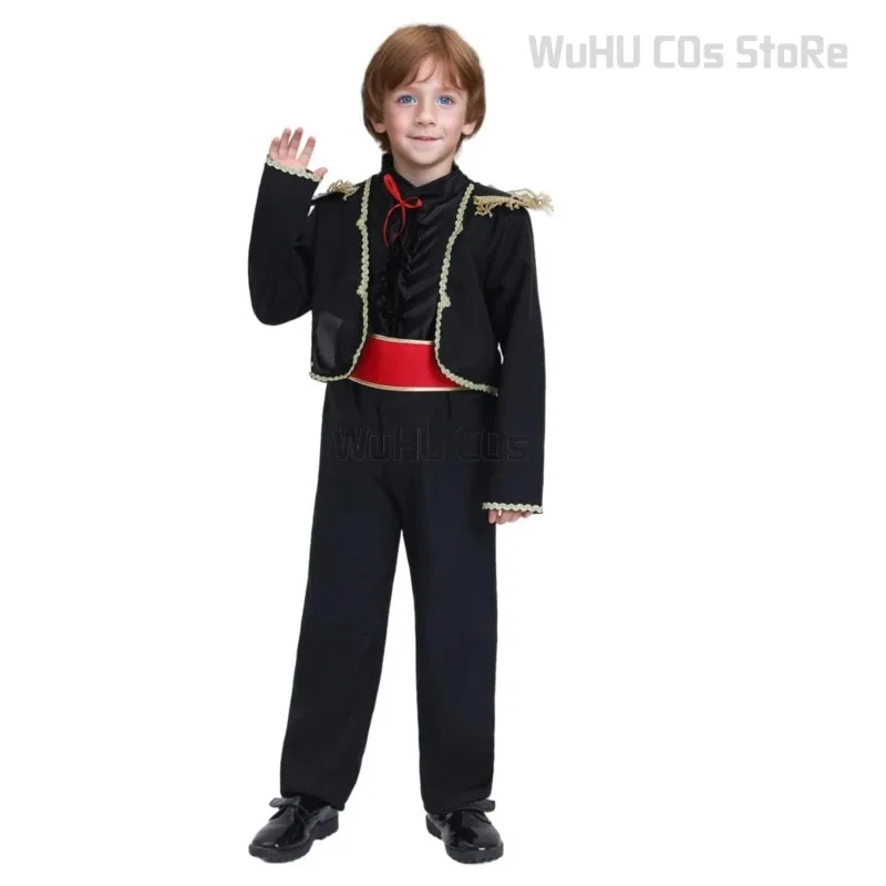 

a7d@Boy's Matador Bull Fighter Spanish Prince Child Carnival Party Halloween Costumea7d@