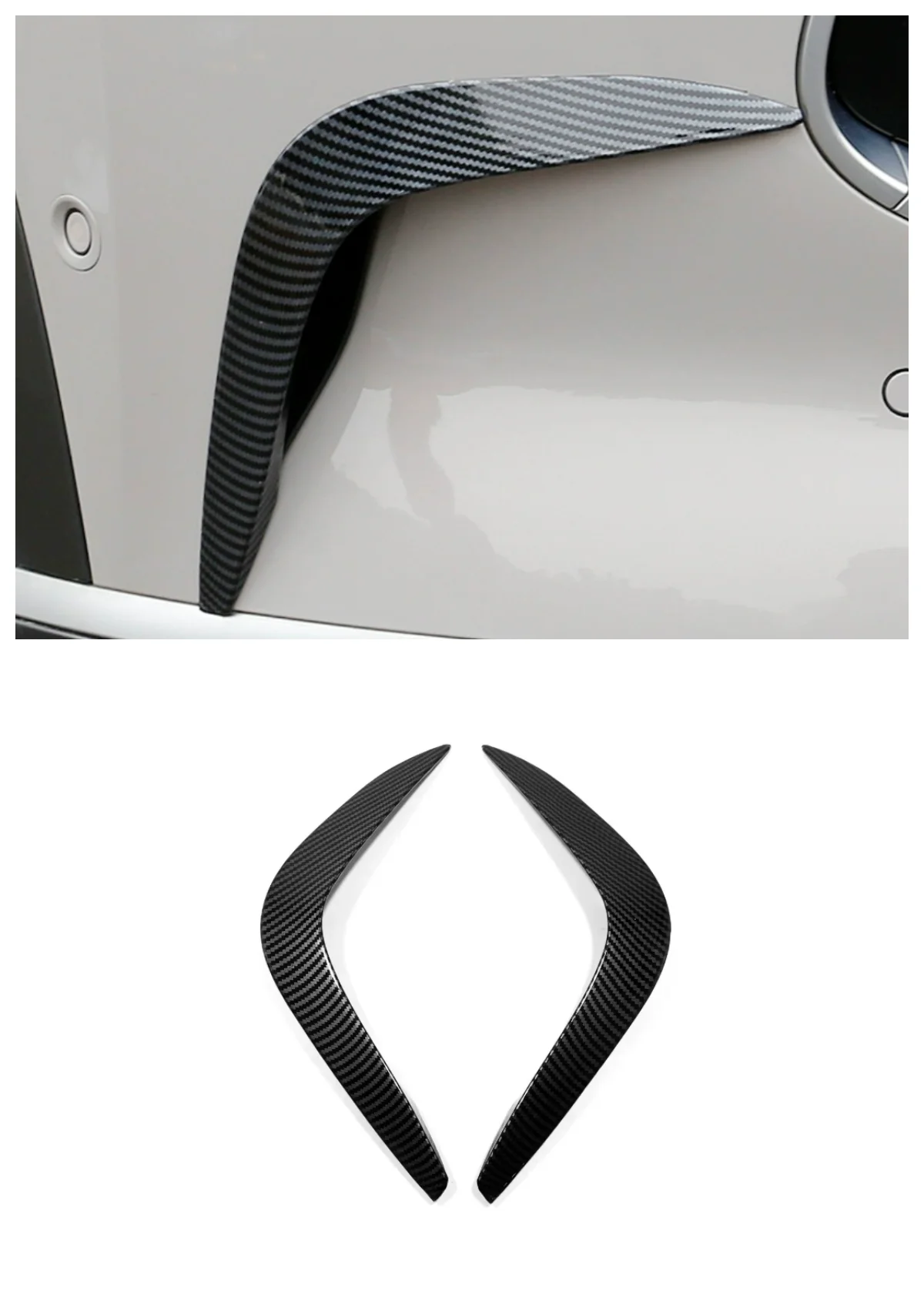 

Suitable for BYD Frigate 07 2023 ABS front blade tank cover charging cover rear wiper trim decoration Parts carbon fibre silvery