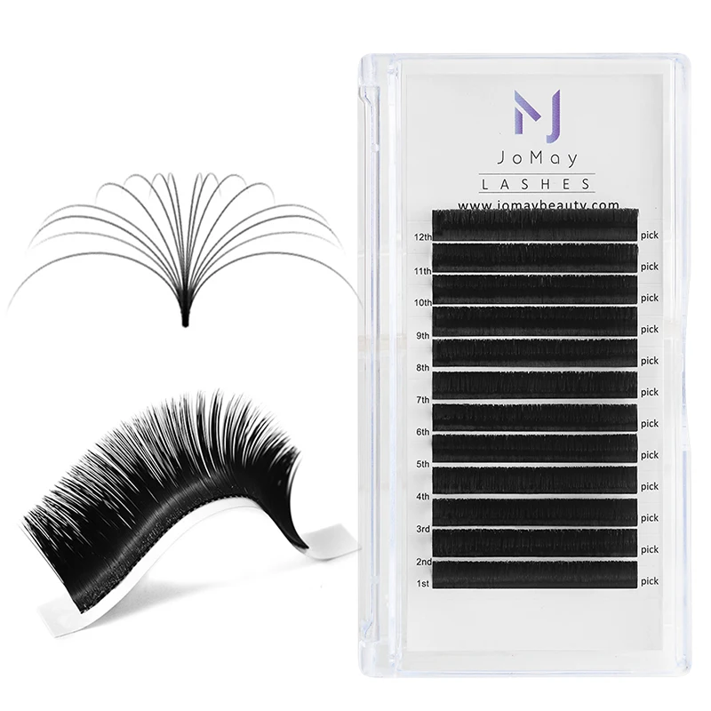 Jomay 0.03/0.05/0.07 C D curl Easy Fanning Lashes Volume Mega Eyelashes Extension Self Blooming Eyelashes