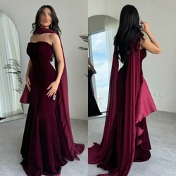 Customized Matching Fashion Velour Pleat Ruched Draped Mermaid Strapless Long Dresses Bespoke Occasion Dresses Classic Formal