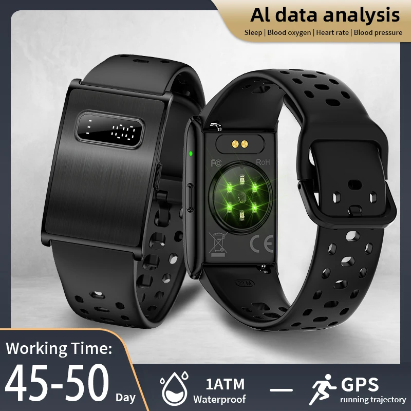 

Умный браслет-трекер здоровья 2026 с ИИ: пульсометр, тонометр, водонепроницаемый шагомер, смарт-часы для Android и iOS