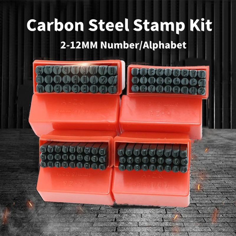 Digital Alphabet Stamp Carbon Steel Leather Metal LOGO Punch Set DIY Jewelry Number Letter Punch Tools 2/2.5/3/4/5/6/8/10/12.5mm