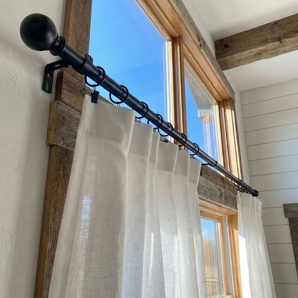 

Drapes Tie Buckles Low Noise Curtain Rings Heavy Duty Practical Hanging Hooks Metal Black Roman Circles Home