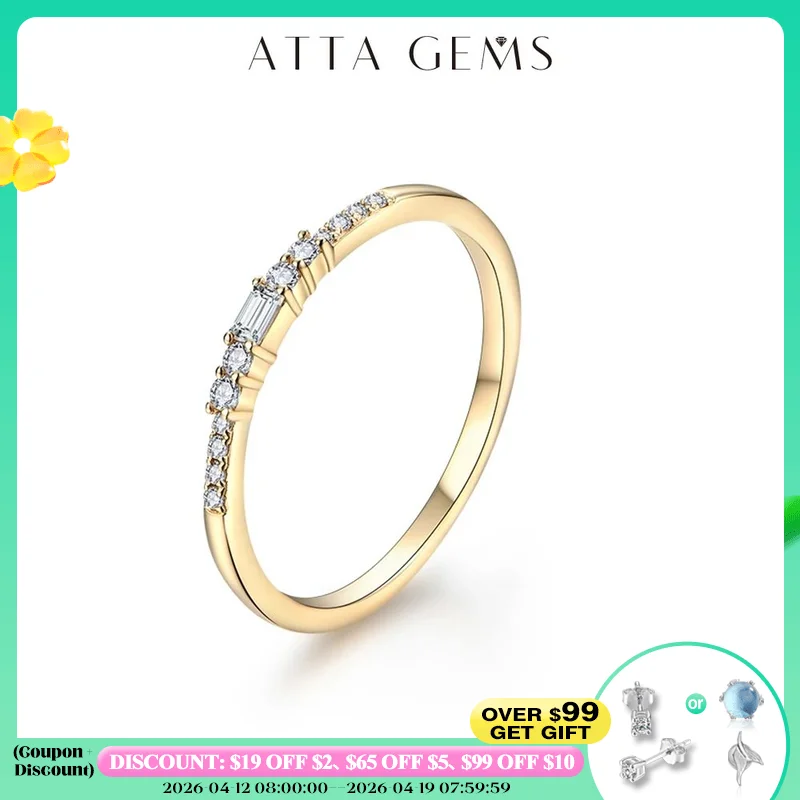 

ATTAGEMS Excellent Cut New Top Quality D Color Moissanite Ring for Women 925 Sterling Silver Solid 10k 14k 18k White Gold Girls