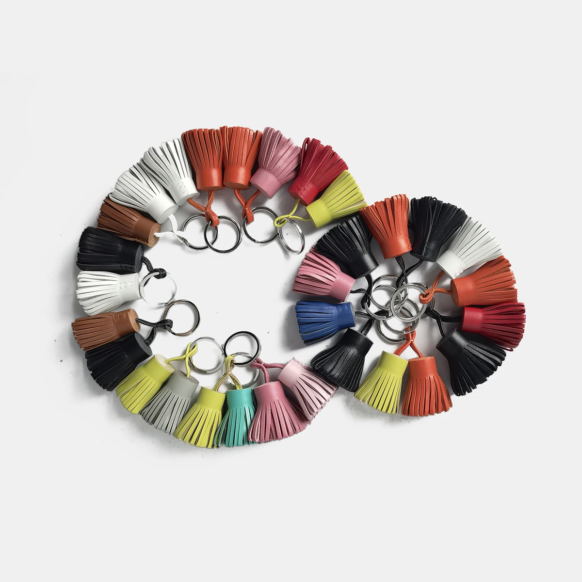 

New Sheepskin Hand-sewn Color-blocking Tassel Pendant Bag Hanging Decoration Car Hanging Keychain Accessories Pendant DIY Bag