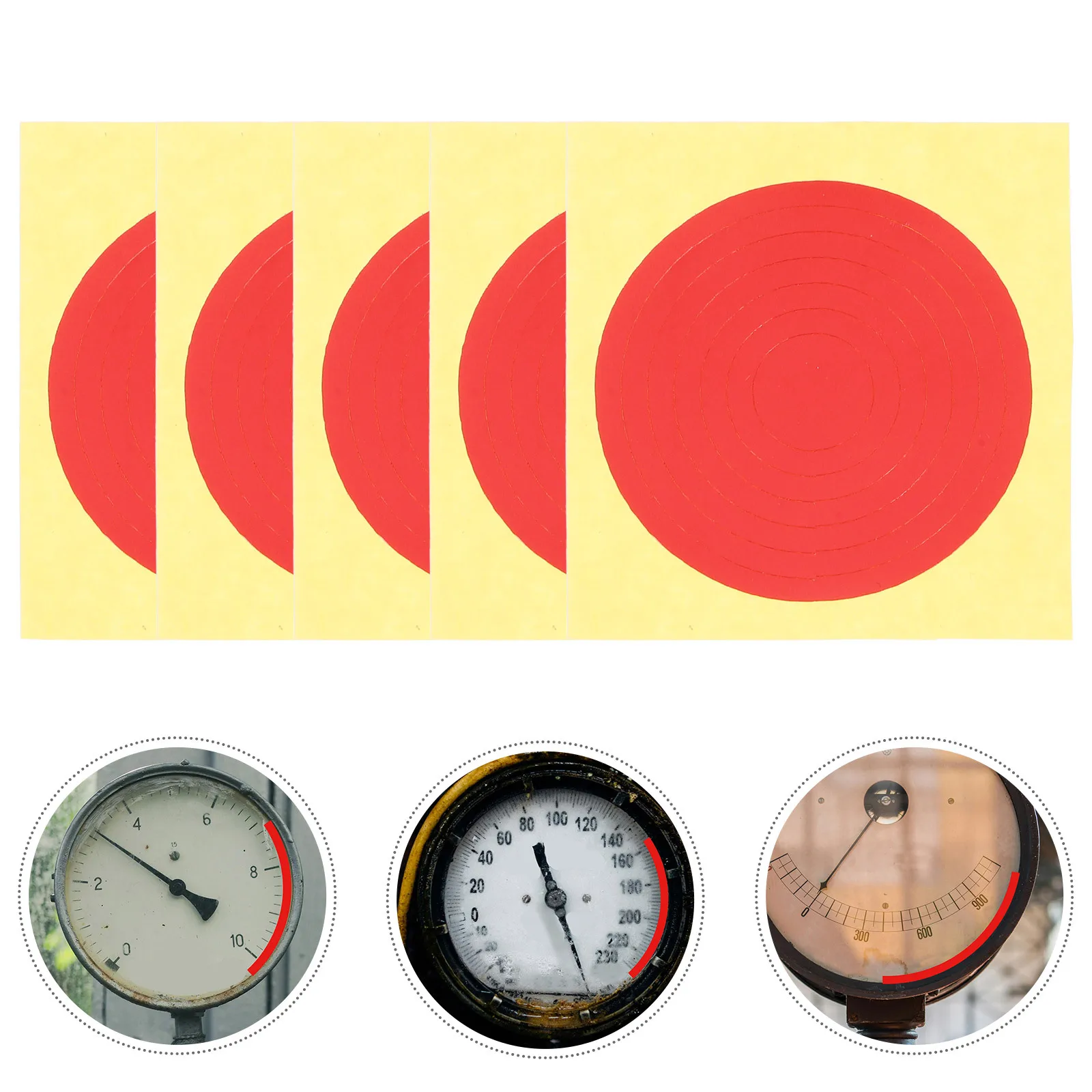 

10pcs Pressure Gauge Labels Sticker Adhesive Decals For Identification Indication Reflective Durable Multi Size Round Instrument