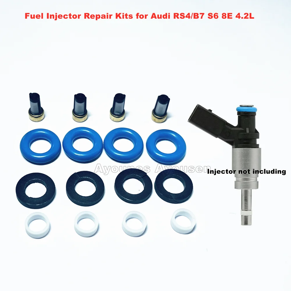 4Sets Fuel Injector Rebuild Kits GDI Fuel Injector 079906036C Repair Kit for Audi RS4 B7 S6 BE 4.2L