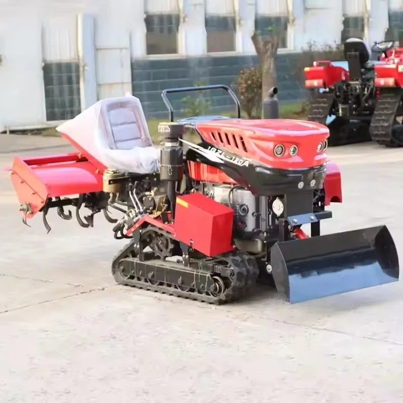 Leme rotativo de esteira agrícola, campo de arroz de terrenos secos, leme rotativo de dupla finalidade, esteira agrícola