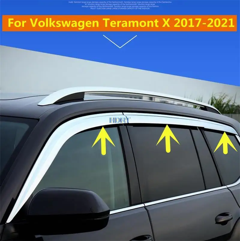 

Weathershields For Volkswagen Atlas Teramont X 2017-2021 Side Window Visors ABS Chrome Sun Rain Guard Vent Deflectors Car Style