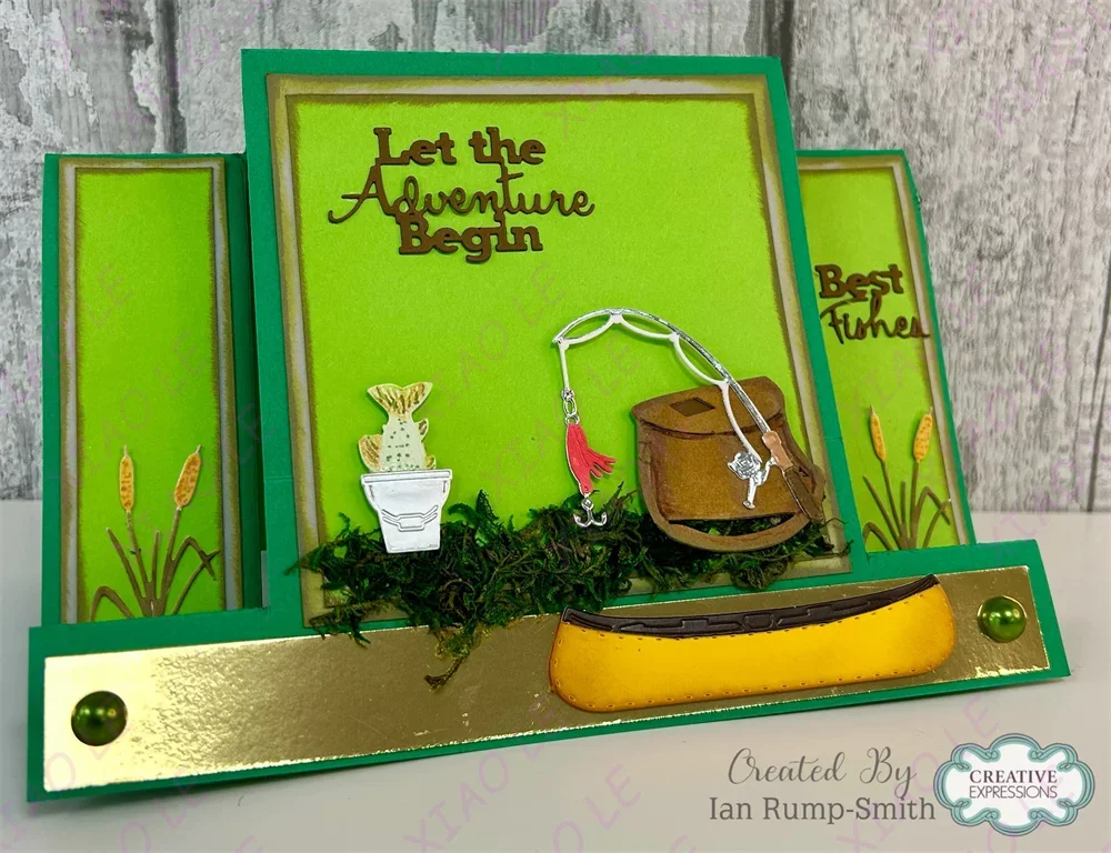 دع المغامرة تبدأ ذهب الصيد قطع معدنية يموت DIY بها بنفسك سكرابوكينغ صور قطع يموت ورقة بطاقات النقش الزخرفية