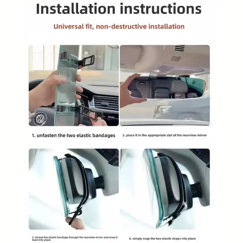 Glass Full View Mirror Wide Mirror for Car Interior Safety and Clear View