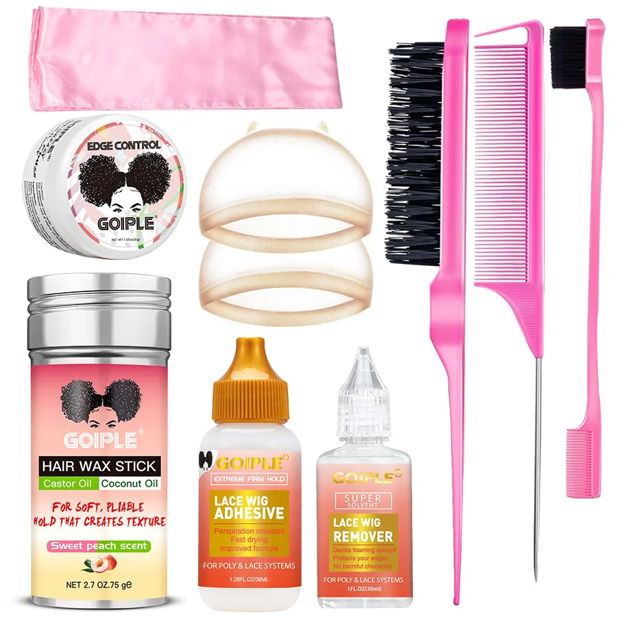 

Wig Installation Kit Lace Adhesives for Wig Frontal Closure Smoothing Wax Stick Styling Solid Hair Wax Control Flyaway Edge Gel