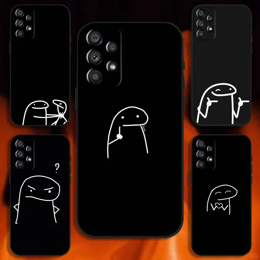 

Cute Line Man Phone Case For Samsung Galaxy A20,A21s,A22,A31,A32,A52,A53,A72,73,A80 Soft Black Cover