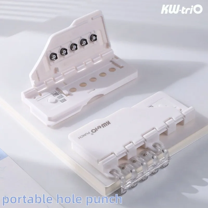 

KW-trio Portable 5 Hole Card Punch Manual Hole Puncher for A4 B5 A5 26 Hole Loose Leaf Paper Office School Supplies Stationery
