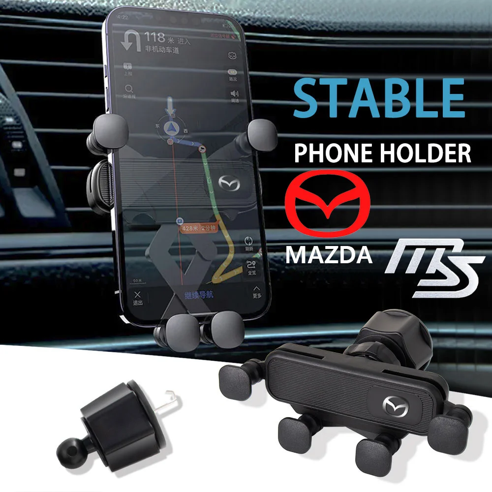 

Автомобильная подставка с зажимом для вентиляционного отверстия 360° ° Вращающийся гравитационный автоматический держатель для телефона, кронштейн для смартфона для Mazda 2 3 6 7 CX5 MX5 RX8 Axela MS