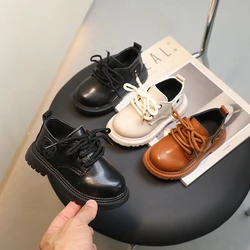 Spring and Autumn New Fashion Kids Boys Leather Shoes Solid Color Children Girls Casual Shoes for Performance Drop Shipping 2024