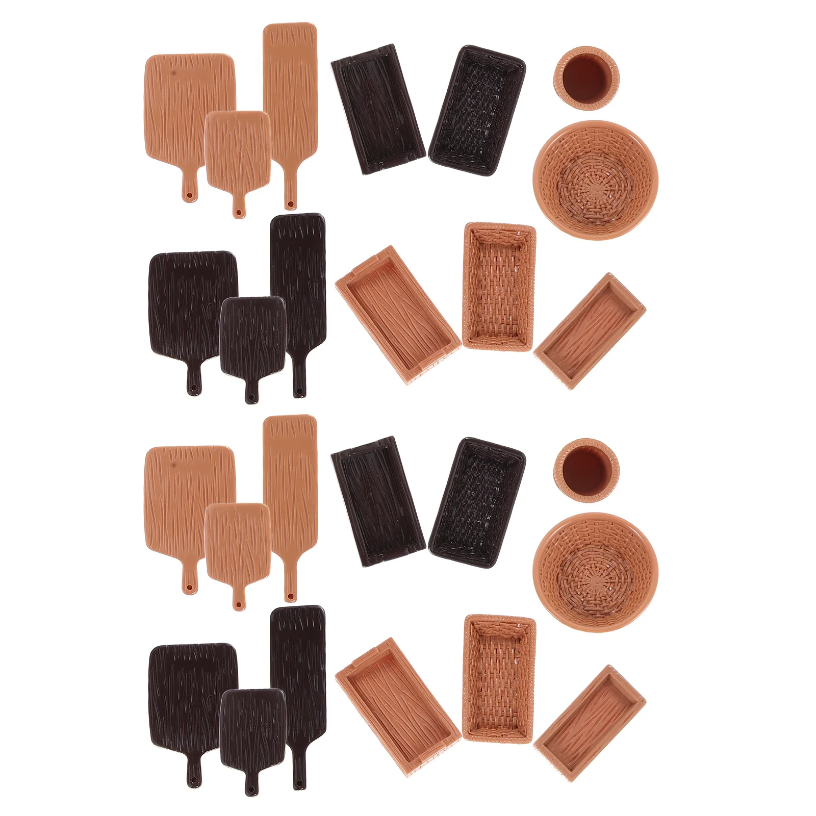 26 stks Microscale Voedsel Speelbak Hars Poppenhuis Keuken Accessoires Miniatuur Scène Layout Fantasiespel Mini Huis Decor Set