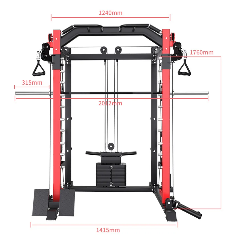 

-Hot Selling Factory Price Smith Machine Comprehensive Trainer Fitness Equipment Home Commercial Squat Rack Multifunctional