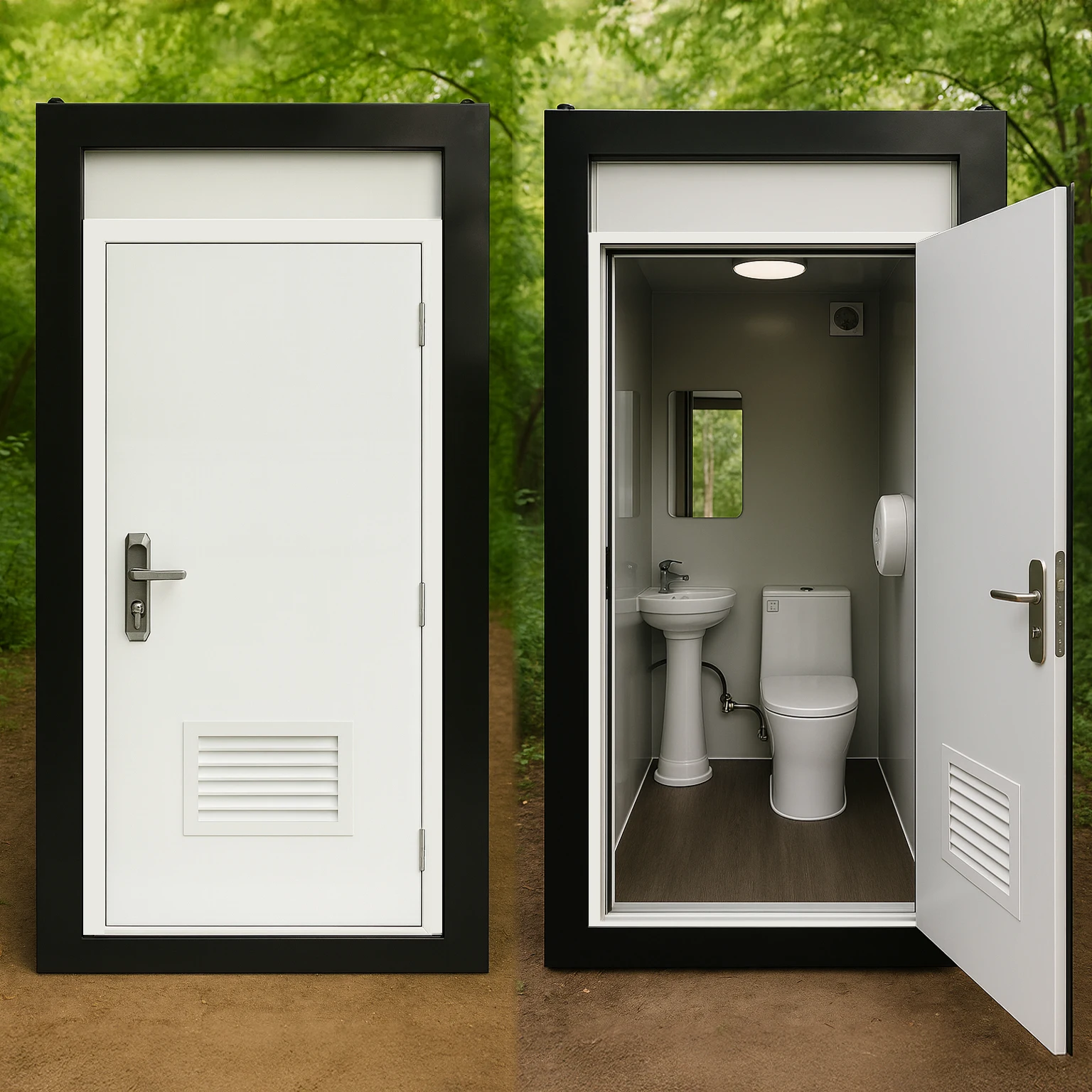 

Outdoor Single Toilet Cabin Portable Modular Prefab Restroom Single Restroom Modular Unit for Public Events Customized Hot Sale