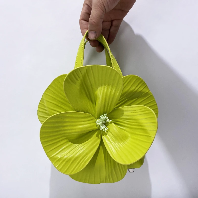 

Appliques Petal Evening Bags For Women Luxury Designer Handbags Purses 2024 New In PU Flower Top Handle Small Underarm Shoulder