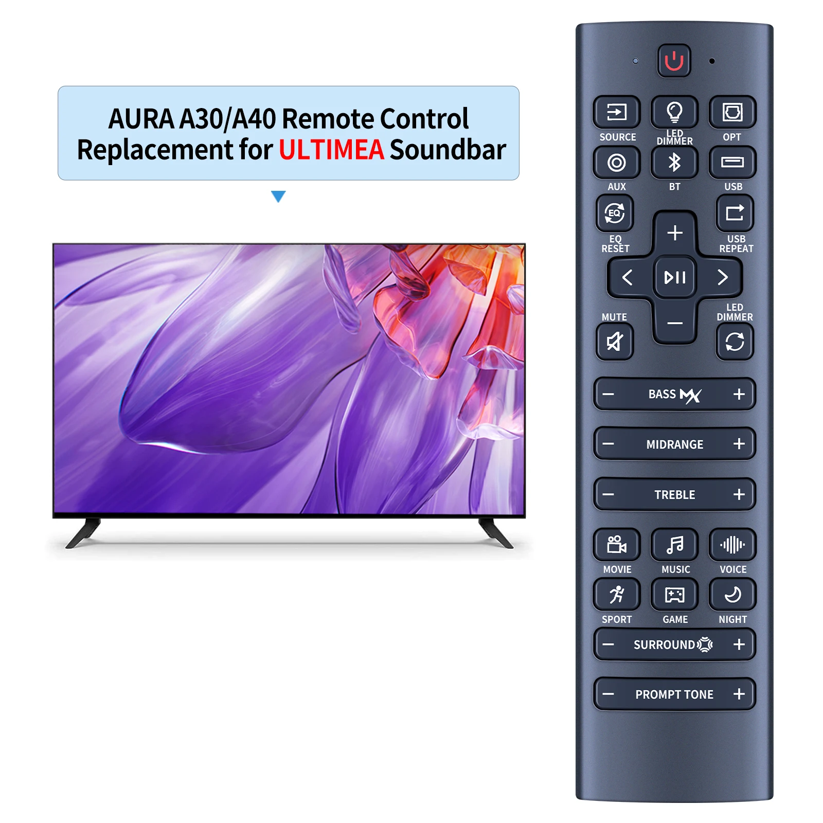 New Remote Control For ULTIMEA Aura A30 Aura A40 5.1ch/7.1ch Surround Sound System